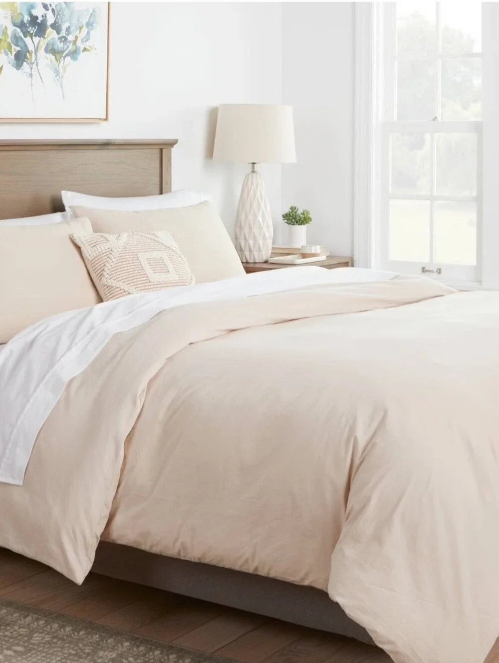 Threshold 2pc Twin/Twin Extra Long Washed Cotton Sateen Duvet Cover and Sham Set